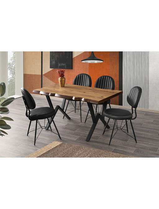 140*75 Kütük Masa dış budak/Ahtapot Sandalye Çay Seti